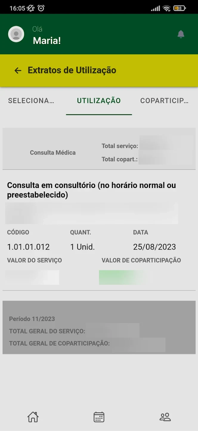 Tela de detalhes no aplicativo APAS Bauru Saúde