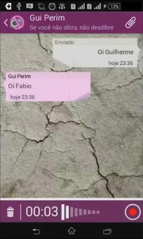 Gravação de áudio no VibeFestApp