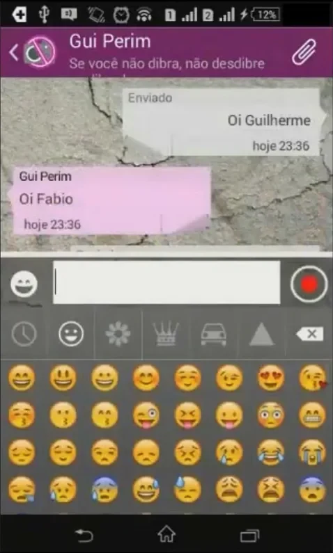 Teclado de emoticons do VibeFestApp