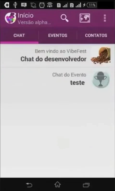 Tela principal de chat do VibeFestApp