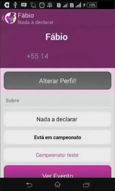 Perfil do usuário no VibeFestApp