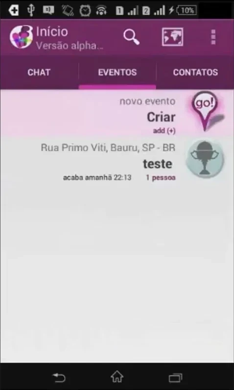 Lista de eventos no VibeFestApp